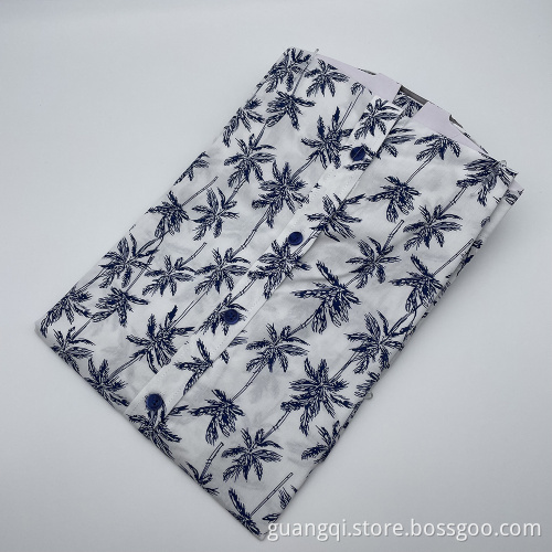 100%Viscosa print short sleeve men shirts